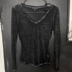 Derek Heart Charcoal Long Sleeve Tee